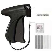 Pistola micro per etichettare gli indumenti, pistola per punto fine aggiornata, mini pistola per punto senza inceppamenti per abiti, kit di attrezzi per la riparazione rapida di indumenti con 6 aghi, 1000 fermacampioni neri e 1000 bianchi da 5 mm