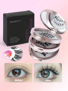 MAGEFY 3对CC卷翘自然款可重复使用磁吸式假睫毛，混合款式，易于佩戴和卸除，打造自然妆容 - 黑色 - 查看 7