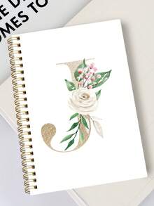 Trees Lịch tháng họa tiết hoa cây 2025–2027, Sổ tay 24 tháng có chữ "J" màu vàng, Bìa hoa hồng màu nước, Trang lịch tháng, Ghi chú & Ngày lễ – Quà tặng cá nhân hóa cho phụ nữ, Cô dâu & Học sinh, Trở lại trường - Nhiều màu - Xem 2