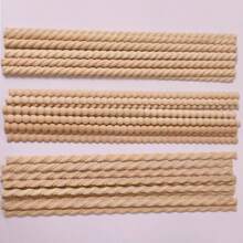 10-Pack Bobbin Wood Trim Decorative Half Round Beaded Molding Sticks, Unfinished Bobbin Molding For DIY Decor, Cabinets, Furniture, Paneling, Board And Batten Projects