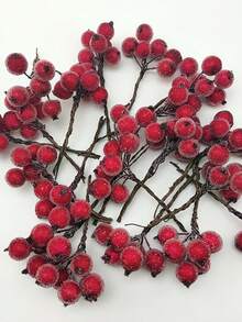 (10 Pieces/PCSK) Size 7cm * 4cm Christmas Crystal Berry Christmas Tree Decoration Gift Flower Decoration Red Wealth Crystal Berry Used For Room Vase Layout New Year Celebration Event