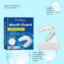 1 Set (Mouthguard + Cleaning Tablets) Portable, Nighttime Teeth Grinding Protection, Soft Silicone Comfort, Teeth Wear Prevention EDTA Disodium, Sodium Bicarbonate & Laureth-7-Containing Nighttime Teeth Care Kit, Dental - Clear - View 8