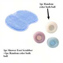 2pcs/Set Shower Foot Scrubber Mat Back Washer Exfoliating Bath Wash Pad Wall Mounted Slip Suction Cups For Use In Cleaner Men And Women