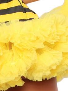 Women's Halloween Holiday Role-Playing Casual And Comfortable Bee Short Skirt Set Is An Elegant Costume Suitable For Halloween Role-Playing - 黃色 - 查看 3