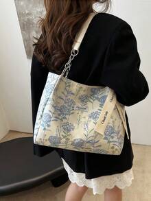 1 件简约大容量复古手提包，配有免费丝带配饰，波西米亚风格沙滩手提包镂空手提包大容量休闲风格沙滩包购物女士休闲沙滩包大容量手提包时尚手提包户外旅行包