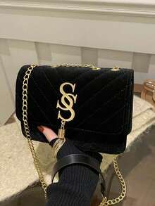 Black Shoulder Bag, Handbag, Crossbody Bag, Autumn And Winter Fashionable Square Bag, Tassel Decoration, Flip Cover, Metal Double Chain, Large Capacity Lightweight And Simple Crossbody Bag, Suitable For Women's Daily Leisure And Student Use Coin Wallet, Chic Detachable Shoulder Strap Crossbody Bag, Elegant Mobile Wallet, Hand-Held Bag, Multi-Functional Decoration Women's Personalized Fashion Makeup Bag, Jewelry Storage Headphone Box, Versatile Women's Personalized Fashion Mouth Red Envelope, Minimalist Commuting Travel Top Handle Armpit Bag, Women's Daily Small Zipper Bread Bag, Gifts For Women, Suitable For Valentine's Day, Parties, Wedding Dresses, Dates, As Shoulder Bag/Crossbody Bag, Coin Purse, Black Coin Purse