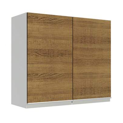 Glamy Madesa 70cm Kitchen Upper Cabinet Cupboard With 2 Doors White/Rustic Color