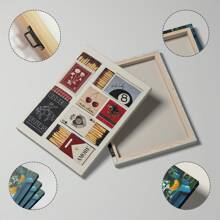1pc Vintage Matchbox Wall Art Picture Matches Canvas Prints Paintings Retro Matchbook Poster Funky Designs Aesthetic Decor For Bedroom, Living Room, Or Office Apartment Decor Unframed Or Framed