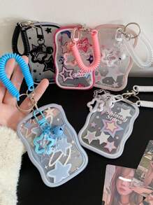 1pc Star-Shaped Card Holder, Campus Card, Student Meal Card, Card Pouch, Women Bus/Metro Card, Key Chain Pendant