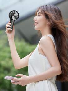 1 PC Portable Fan (Batteries Sold Separately) Handheld Fan, Stroller Fan, Battery Powered Fan, Small Desktop Fan, Suitable For Travel, Daily Commuting, Office, Beach, Summer Essential, Mini Portable Fan, Handheld Fan (Requires Two AAA Batteries)