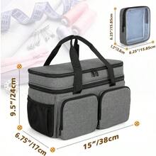 BAFASO Sewing Bag Large Sewing Accessories Organiser Bag Sewing Bag for Sewing Machine Accessories Sewing Accessories Storage Bag Sewing Storage Bag for Travel Grey - Grau - Übersicht 6