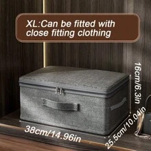 1 pezzo Scatola di storage pieghevole per casa con coperchio, contenitore di archiviazione file multi-funzionale con zip doppia, scatola di storage per vestiti in tessuto Oxford stile cassetto, per jeans, maglioni, decorazione autunnale, decorazione festiva, decorazione per la stanza, decorazione da camera da letto, decorazione per armadio
