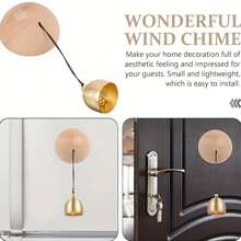 1 Elegant Japanese Wooden Wind Chime - Wireless Brass Door Chime With Magnetic Mounting For Home And Business, Wall Clock Decorative Door Wall Dual Use
