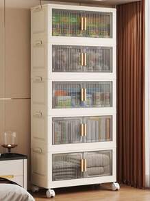 Foldable Wardrobe Closet, Adult Storage Cabinet For Bedroom, No-Assembly Required, Simple Clothes Organizer, Baby Clothes Cabinet