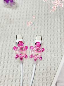 2 件闪亮海龟充电器保护器、数据线套、3D 海龟手机配件、防断充电线保护器、手机充电端口保护装置充电器配件、手机配件