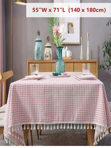 1/20 piezas Mantel a cuadros suave y absorbente con bordes con flecos, reutilizable para picnic, fiesta, sala de estar, comedor, decoración del hogar