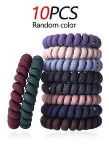 20/10/5/1pc (Random Color) Matte Spiral Hair Ties, Women Large Elastic Hair Bands, High Stretch Seamless Hair Ties For Ponytail, Bun, Scrunchies, Hair Accessories For Women, Hair Tools, Beauty Accessories, Curly Hair Accessories For Women, Fall, Travel, Hair Tools, Accessories Women, Hair Stuff,Curly Hair,Scrunchies,Scrunchie,Scrunchies Hair,Curly Hair Accessories