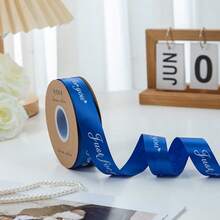 2.5cm/5 Yards English "JUST" Bow Ribbon, Handmade Colorful Ribbon For Bouquet, Cake, Gift Wrapping, Festival Presents - Multicolor - View 11