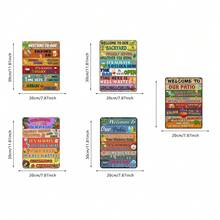 1pc-Welcome To Our Patio Sign, Vintage Metal Tin Sign, Patio Decor For BBQ Party, New Home Gift, Housewarming Gift For Party, Home Decor, Room Decor, Rustic Country Metal Plaque Decor For Outdoor, Yard, Garden Wall Bedroom Decor Wall Decor - Multicolor - View 10