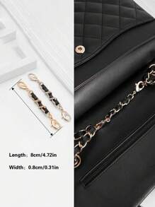 1 件 120 厘米长 PU 皮革包带，适用于斜挎包肩包带，手提包替换配件，8 毫米宽包链，手机挂颈链 - 黑色 - 查看 12