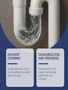 JUE FISH 100g/Box Drain Cleaner, Deeply Dissolves Hair And Grease Buildup For Smooth Drainage - Powdery - View 8