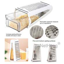 NetHong 2 Sided Cheese Mill Grater Multifunctional Vegetable Chopper Stainless Steel - White - View 7