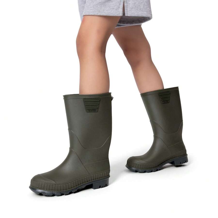 Kids Rain Boots Easy-On Lightweight Non-Slip Outsole For Boys & Girls Outdoor Rainy Day Play