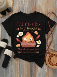 Camiseta Gótica para Mujer con Diseño de Calavera y Libro - Manga Corta y Cuello Redondo Negro, Tejido Suave y Transpirable para Verano, Actividades al Aire Libre y Fitness - Negro - Ver 1