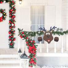 Crăciun Moș Crăciun gard Peeker decorațiuni decorative reni om de zăpadă om de turtă dulce gard curte semne durabile de Crăciun ornamente de grădină pentru grădină curte perete decorare petrecere de Crăciun - Multicolor - Vizualizare 10