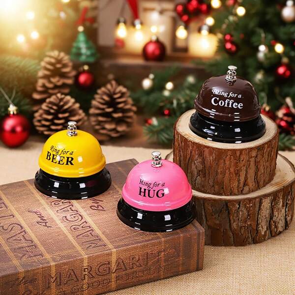 1 Stück gelbe/rosa/kaffeebraune Cartoon Metall Handglocke, Restaurant Rufsignal, Kundenglocke, Haustier Trainingsglocke, Lehrerglocke, Spielglocke, Empfangsglocke, Mittagsglocke, Restaurant Bar Concierge Service Glocke. Perfektes Zuhause Dekorations Grundbedarf