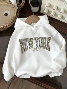 Neutral  New York Camo Tree Branch Casual Oversized Women Thick Hoodie Sweatshirt,Long Sleeve Tops Back To School Fall And Winter Clothing Autumn And Winterholiday Outfits For Women  Ropa De Invierno Mujer - trắng - Xem 1