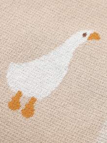 Gestrickte Baby-Decke, süßer Cartoon-Gänserich-Jacquard Baby-Einwickeldecke, Neugeborenen-Kinderwagen-Wickeldecke