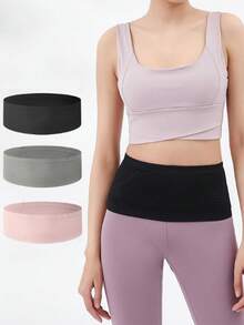 1pc High Elasticity Sports Waist Bag With Mobile Phone Pocket For Running,Cycling And Fitness, Anti-Shake Professional Waist Belt For Men And Women Outdoor Activities - Black - View 1