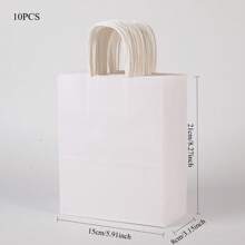 10/25个牛皮纸袋，圣诞礼品袋，礼品包装袋，带手柄的纸质礼品袋，适用于牛皮纸礼品袋，节日，新年，婚礼，生日糖果袋，派对礼物 - 彩色 - 查看 15