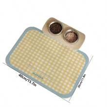 1 件防水防溅宠物喂食垫 - 易于清洁，耐刮擦硅藻土复合材料