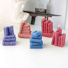 1 Stück Vintage Bücherregal Wachsform zum Selbermachen, 5 Stile handgemachte Buch Silikonform für Harz, Beton, Zement, Gips Heimdekoration