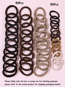 100 条/包彩色发带/发圈，温和呵护秀发，适合女孩和妈妈，适合日常使用