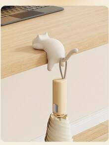 1pc Cat-Shaped Multi-Function Hook - Hole-Free & Damage-Free Design, Durable Metal Hook, Suitable For Backpacks And Bags, Ideal For Elementary Students, Desktop Accessory, Cute Design, Smooth Surface - Multicolor - View 7