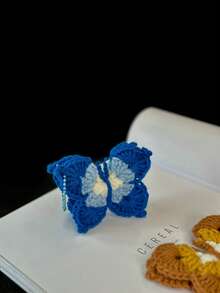 5/10PCS Crochet Butterfly Keychain – Women's Bag Charm, Stylish Handbag Accessory, Purely Handmade Bag Pendant, Backpack Decoration, Concert Support Trinket, A Lovely Gift For Girls And Mothers (Approximately 3.94 Inches)