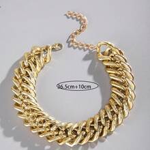 1pc Minimalist Gold Metal Chain Necklace, Exaggerated Personalized Choker Necklace, Unique High-End Women Jewelry