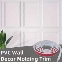 1 rotolo da 118,11 pollici di modanatura decorativa da parete in PVC flessibile, moderno elemento decorativo fai da te per un elegante soggiorno o sala da pranzo, perfetto per un moderno elemento decorativo fai da te | Carta da parati elegante | Carta da parati facile da installare, arredamento per la casa