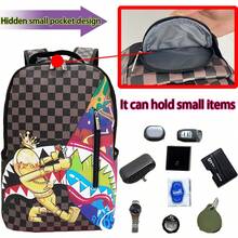 Mochila unisex con estampado de boca de tiburón de moda, mochila de gran capacidad para viajes al aire trayectos, ideal para estudiantes de secundaria y universidad, estilo de dibujos animados, excelente regalo de Navidad para amigos o niños - Negro - Ver 5