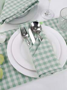 2/6/12/240pcs Casual Fresh Plaid Napkins, Skin-Friendly Absorbent Reusable Washable, Suitable For Living Room, Dining Room, Party, Daily Home Decor