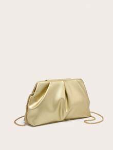 钱包和手提包 奢华设计师单肩包 PU 皮革晚装手拿包 钱包 女士包 - 金色 - 查看 3