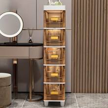 5段透明グレープラスチック引き出しオーガナイザー - キッチン、バスルーム、小さなスペース用省スペース多目的収納、コンパクト窄型棚仕切り付き調理器具・スパイス収納キッチン整理＆ストレージ - ブラウン5 - チェックする 5