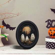 Vintage Two Crows On Rose Wall Art - Handcrafted Wooden Decor, Oval Animal Landscape Sign (5.25x4.16 Inches), Perfect For Halloween, Christmas & Thanksgiving, Christmas Decor