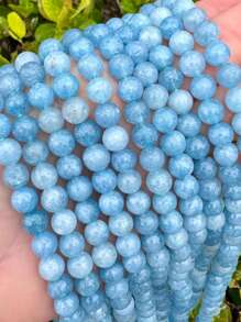 1串天然绿色橄榄石玉圆珠，橄榄石能量疗愈水晶散珠，适用于DIY手链项链等珠宝制作，手工制作，6毫米、8毫米、10毫米 - 綠色 - 查看 4