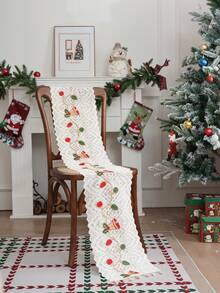 1 pieza Camino de mesa estilo bohemio minimalista con bordado de campana, decoración navideña - Multicolor - Ver 5