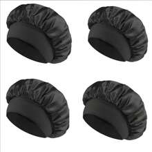 3 PCS/1pc Satin Hat Silk Cap, Hair Cap For Sleeping, Elastic Wide Band Silk Nightcap, Soft And Breathable Silk Hair Mask For Sleep (Black, Purple & Rose Red) ,Hair Styling Tools Hair Accessories