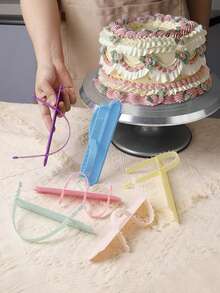 1pc Flip Cake Arc Ruler Decorative Marking Divider,Cake Arch Guide Tool,Aid Diy Cake Framing Tool,Round Lace Baking Measuring Pastry,Decorating Graduated Scale,Cake Piping Assistant, Arc-Shaped DIY Baking Tool For Home Use,Versatile Cake Decorating Tool,Baking Tools,Cake Accessories,With A Scale For Cream Decoration Skirt Edge Marker